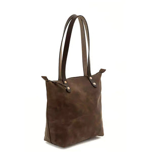 Eden SMALL Leather Tote Bag - Zippered by Mission Mercantile Leather Goods, handmade leather goods detail photo 6