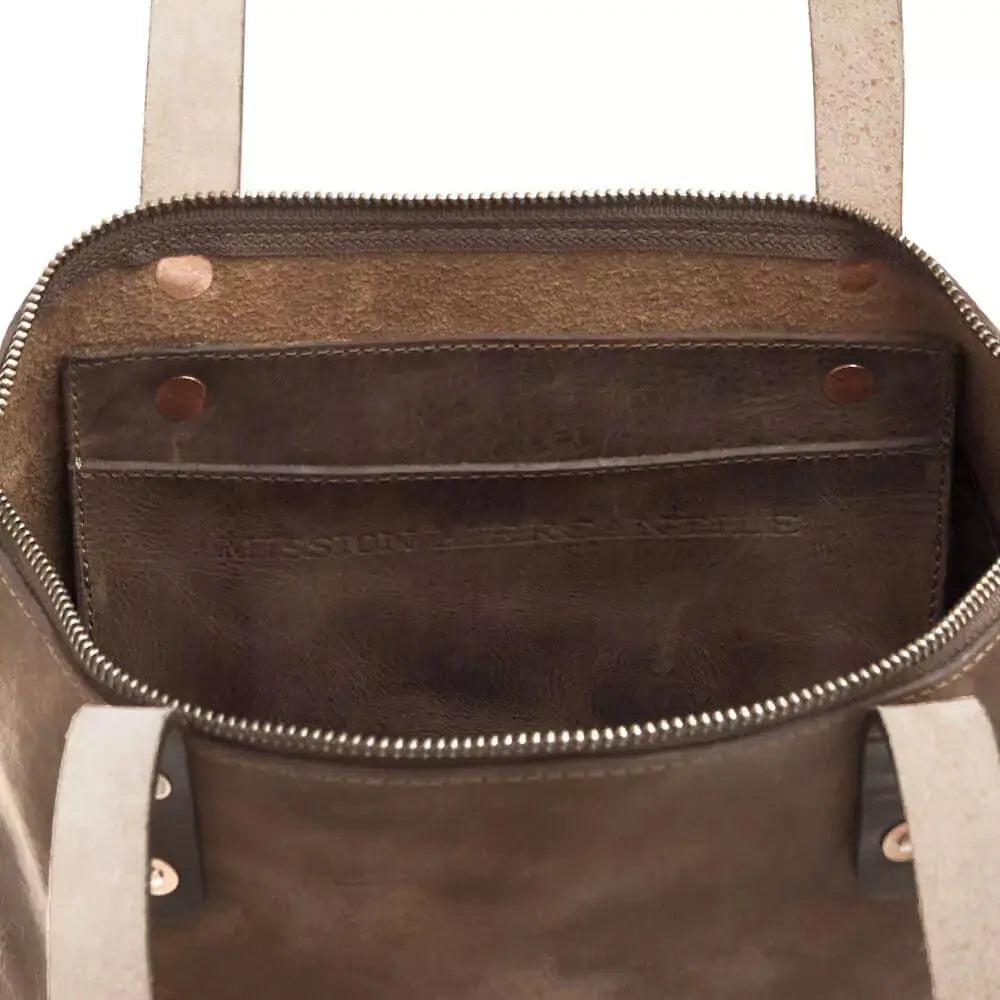 Eden SMALL Leather Tote Bag - Zippered by Mission Mercantile Leather Goods, handmade leather goods detail photo 10