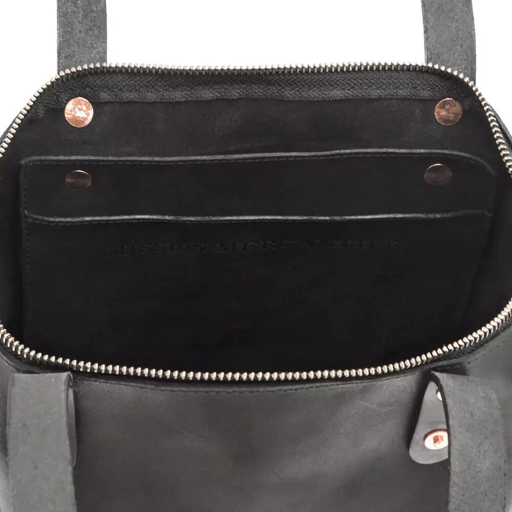 Eden SMALL Leather Tote Bag - Zippered by Mission Mercantile Leather Goods, handmade leather goods detail photo 20