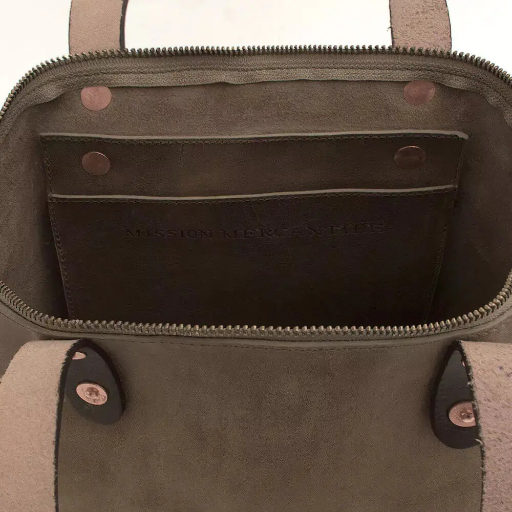 Eden SMALL Leather Tote Bag - Zippered by Mission Mercantile Leather Goods, handmade leather goods detail photo 31