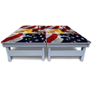 Electric Eagle Cornhole Boards - All Weather Series by Cornhole Solutions, custom cornhole board detail photo 5