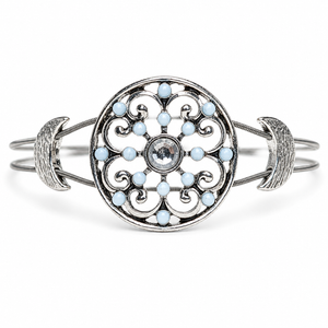 Light blue and silver guitar string bracelet