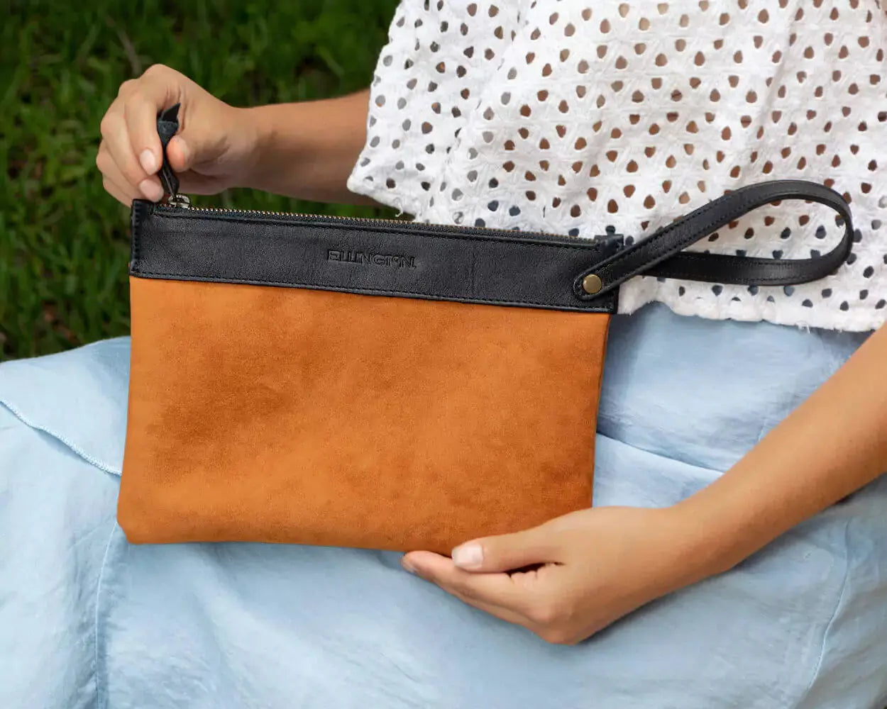 Ellington Zippered Pouch by Mission Mercantile Leather Goods, handmade leather goods detail photo 3