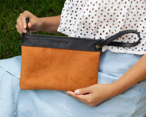 Ellington Zippered Pouch by Mission Mercantile Leather Goods, handmade leather goods detail photo 3