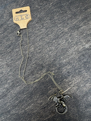 Ember Wyrm Necklace by Mushroom Lady Co, handmade jewelry detail photo 2