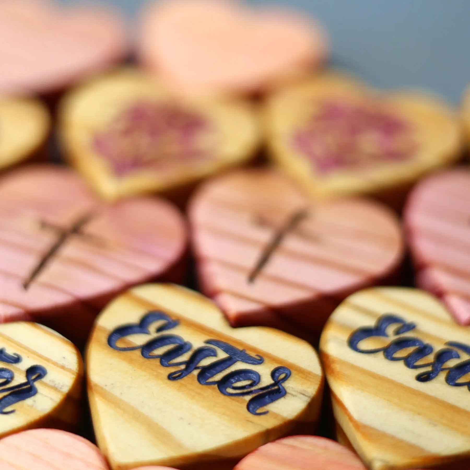 Engraved Easter Hearts by Dennehey Design Co., original artwork detail photo 4