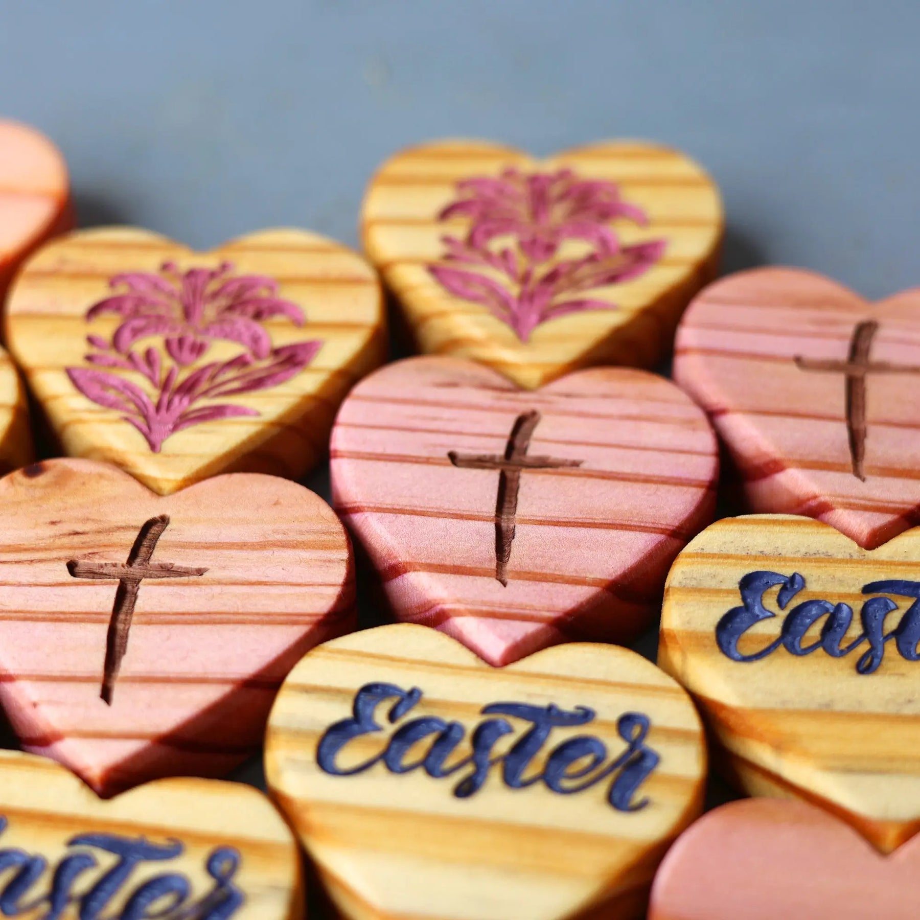 Engraved Easter Hearts by Dennehey Design Co., original artwork detail photo 6