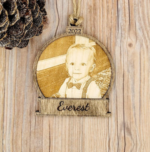 Engraved Picture Christmas Ornament by EverLee Creations, Southern home decor main product photo