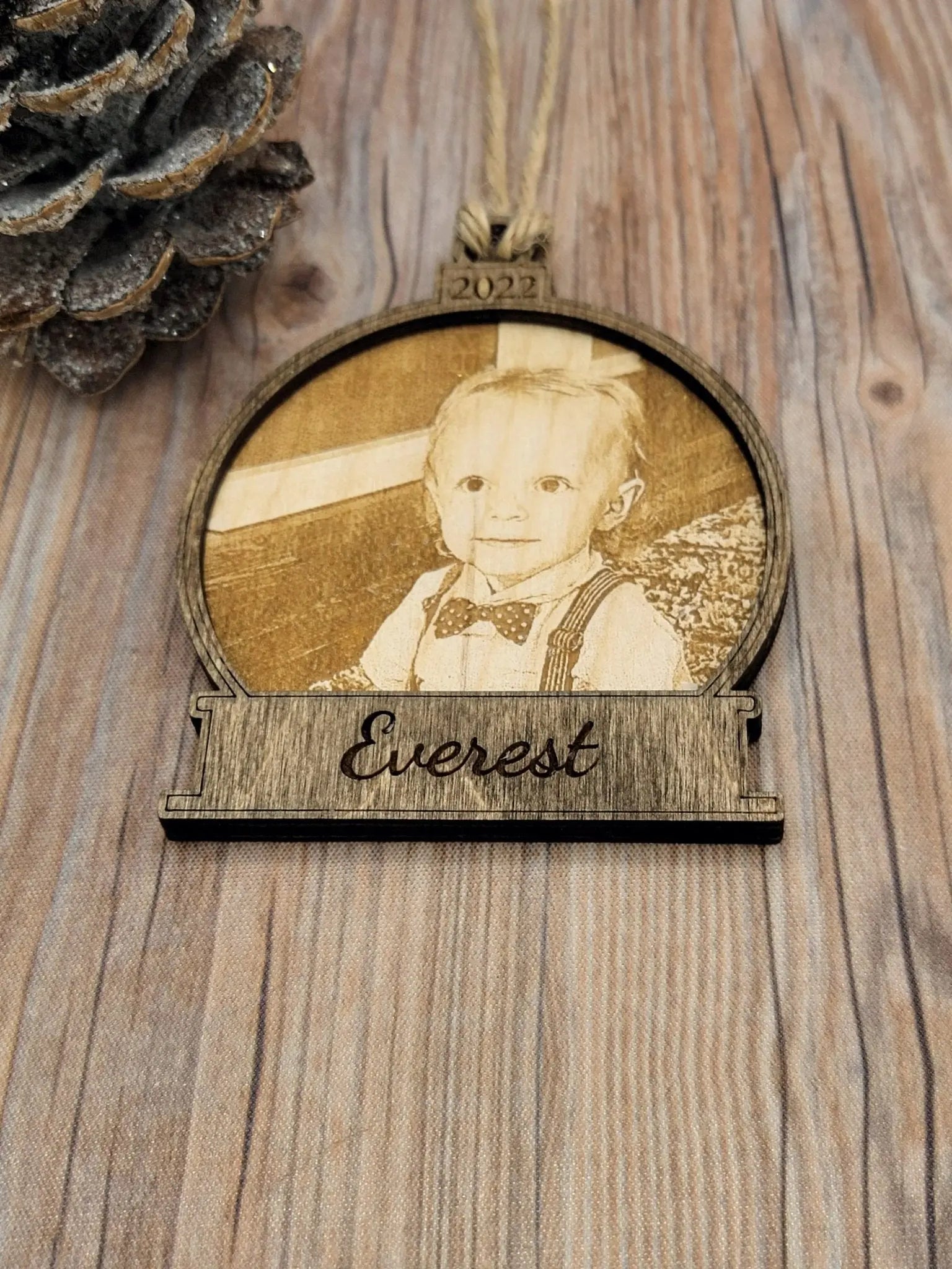 Engraved Picture Christmas Ornament by EverLee Creations, Southern home decor detail photo 3