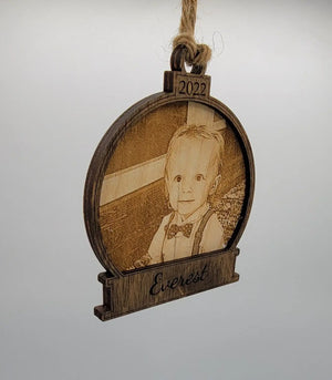 Engraved Picture Christmas Ornament by EverLee Creations, Southern home decor detail photo 5