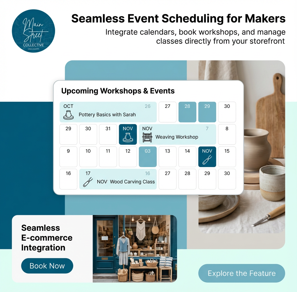 Event Booking & Calendar Feature Main Street Collective