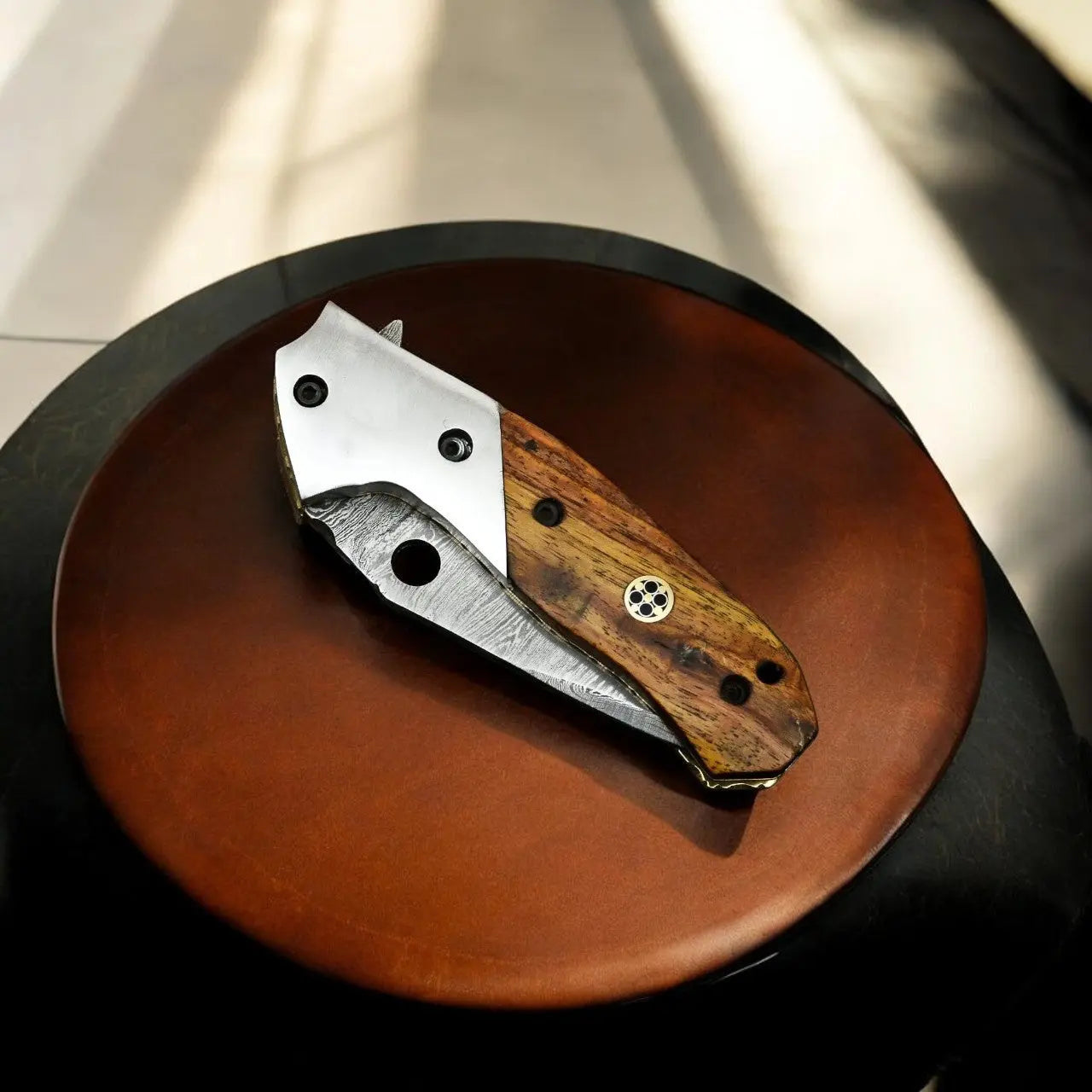 Exotic Wood Damascus Pocket Knife – Handmade & Sharp Damascus Knife Store