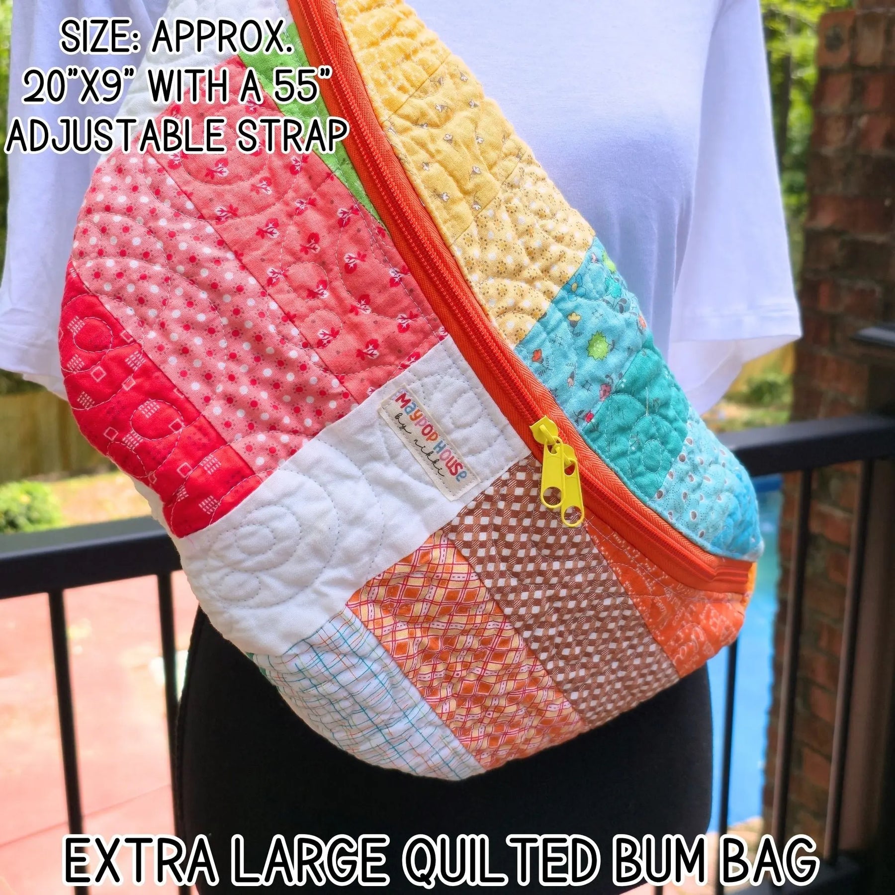 Extra Large Quilted Bum Bag, Patchwork Sling Bag, Upcycled Quilt Bag, Boho Crossbody Bag, Handmade Belt Bag, Hippie Fanny Pack Purse by Maypop House Designs, natural skincare