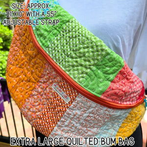 Extra Large Quilted Bum Bag, Patchwork Sling Bag, Upcycled Quilt Bag, Boho Crossbody Bag, Handmade Belt Bag, Hippie Fanny Pack Purse Maypop House Designs