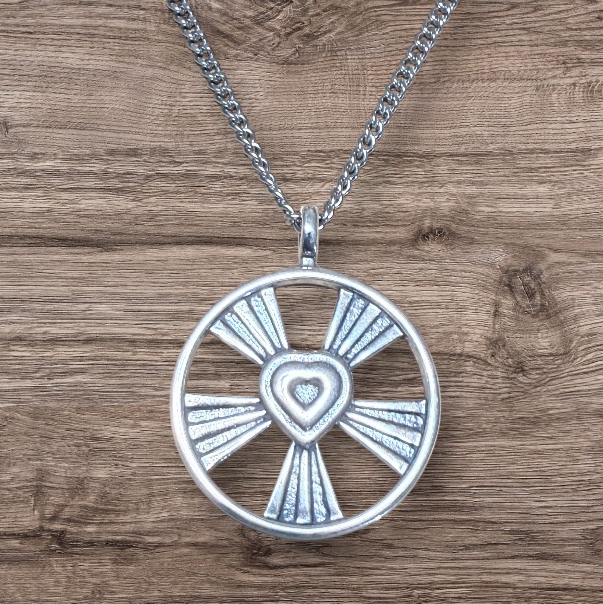 LOVE Shining Heart Necklace - Sterling Silver by Forged By Fire — view 2 of 4