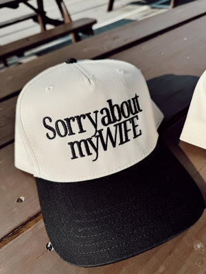Sorry about my Husband / Wife Vintage Trucker Hat by KenzKustomz, Southern lifestyle apparel detail photo 17