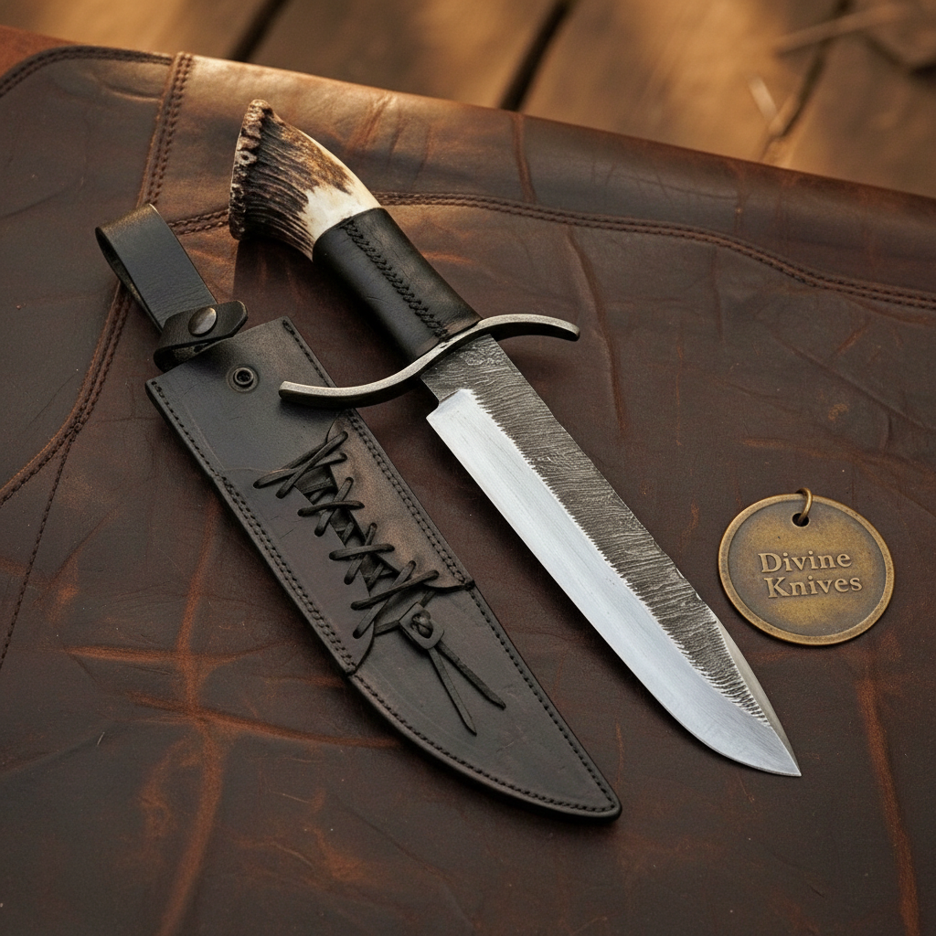 Sub-Hilt Stag Crown Wraith Bowie with Ranch Steel
