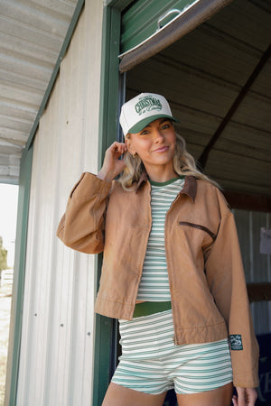 All I want for Christmas is a Cowboy - Green Vintage Trucker Hat by KenzKustomz, view 3