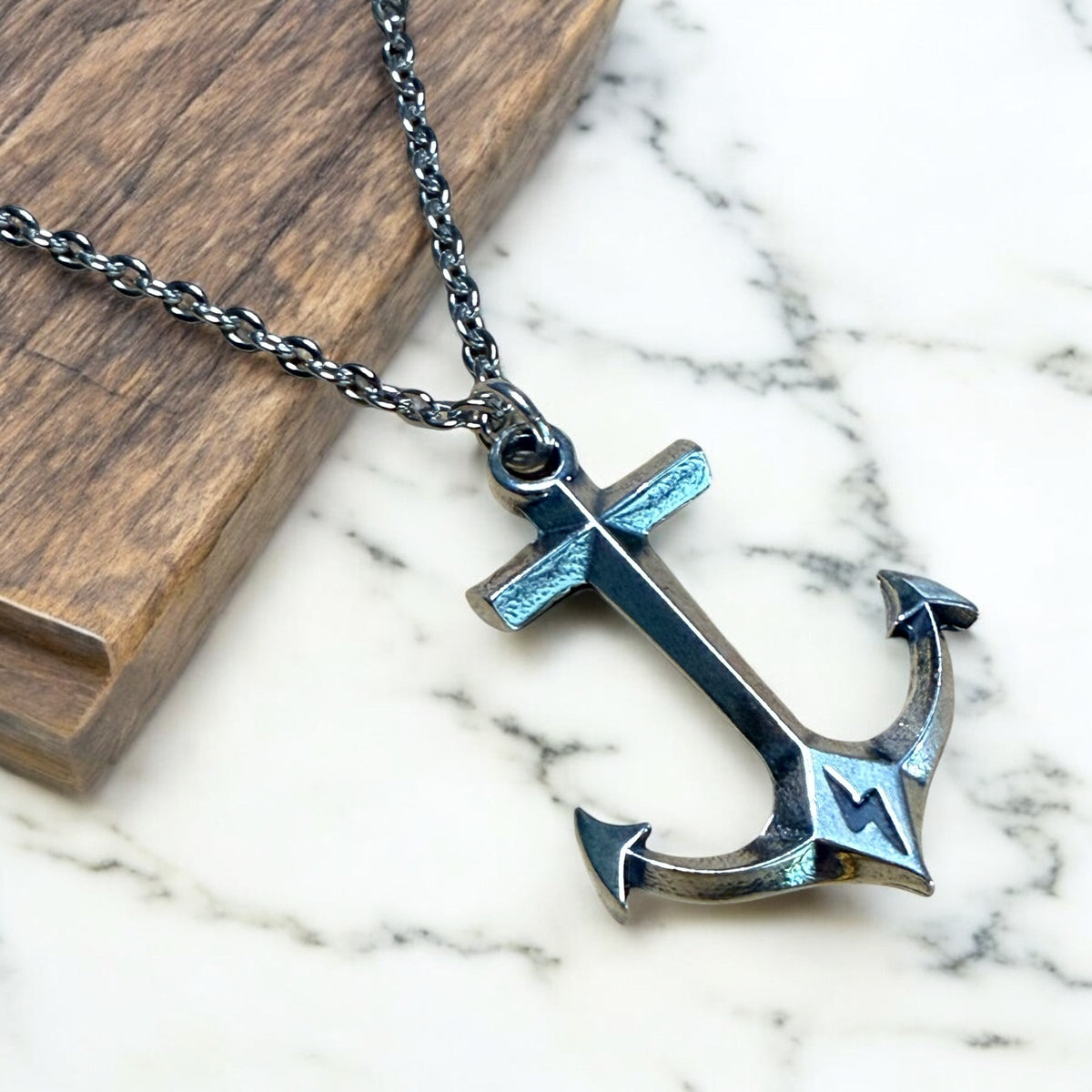 Hold Fast Anchor Necklace - Sterling Silver Christian necklace by Forged By Fire