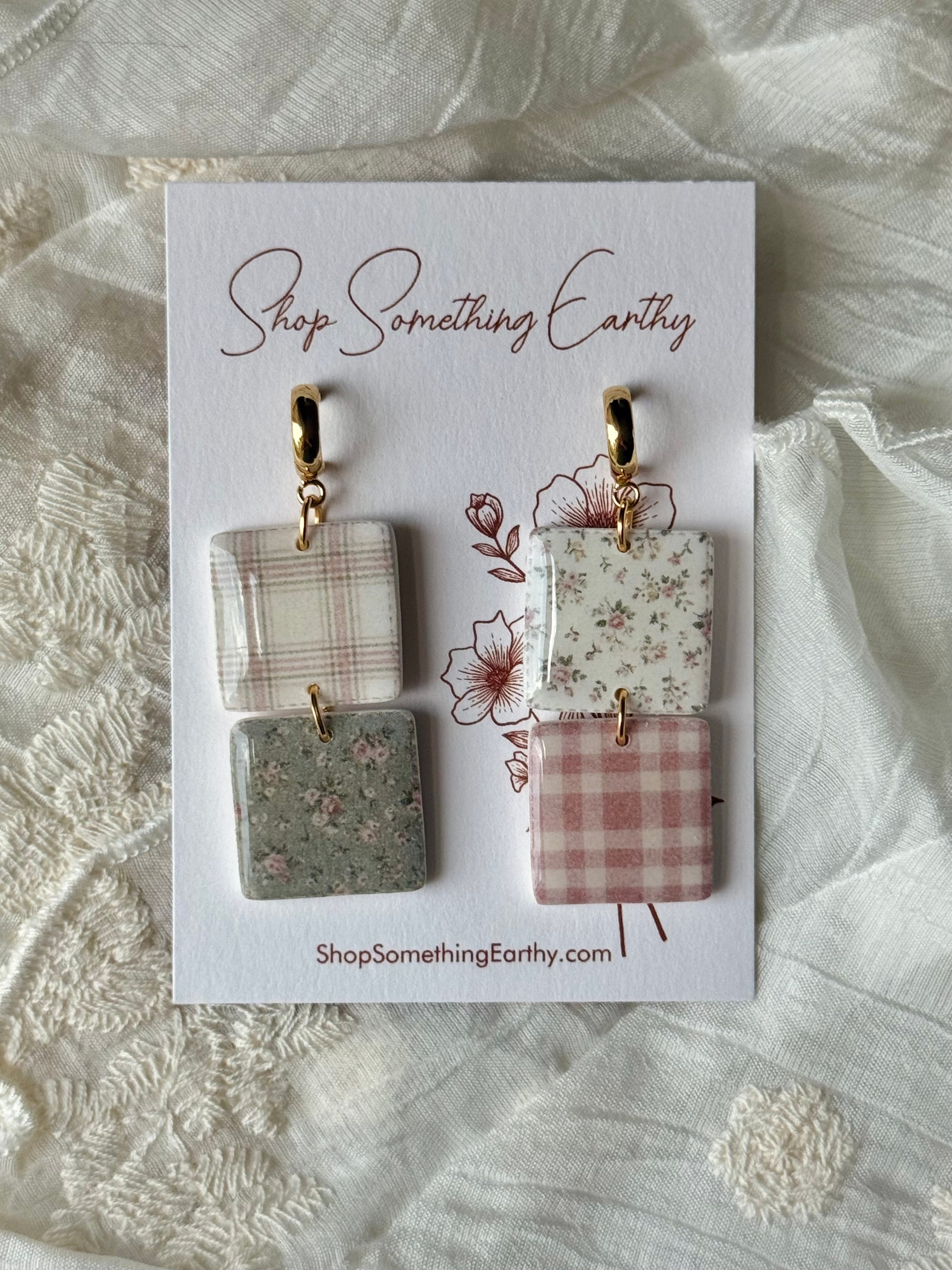 The Gardener’s Daughter handmade polymer clay earrings by Shop Something Earthy — view 1 of 2