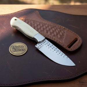 Bone Western Rasp Cowboy Knife with Rasp by Divine Knives