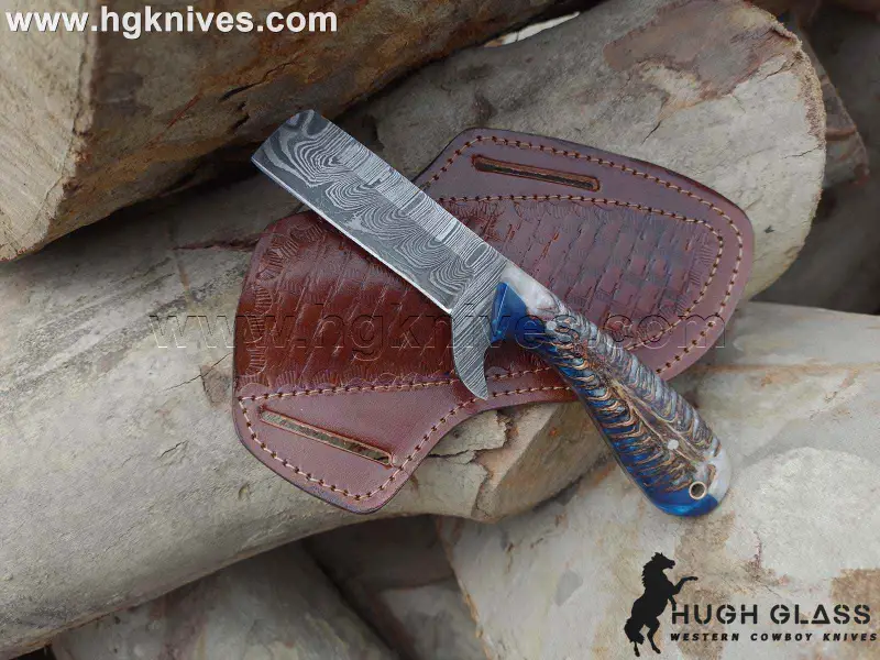 Blue Pine Cone Bull Cutter Knife for Working Cowboys and Collectors