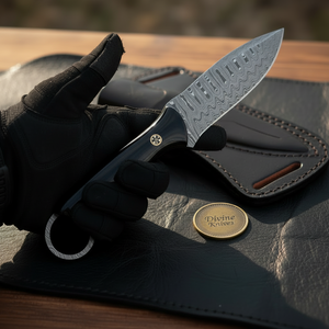 Rosewood Handle Ring Pommel Skinner Knife product detail, view 3
