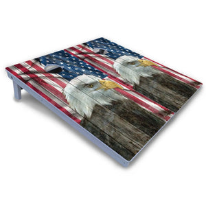 Faded Eagle Flag Cornhole Boards - All Weather Series by Cornhole Solutions, custom cornhole board detail photo 3