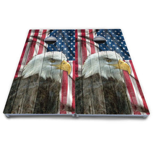 Faded Eagle Flag Cornhole Boards - All Weather Series by Cornhole Solutions, custom cornhole board detail photo 4