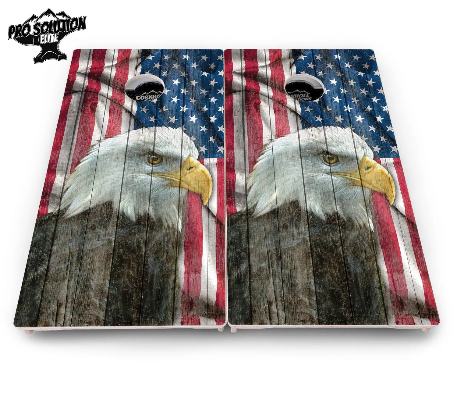 Faded Eagle Flag Cornhole Boards - Pro Solution Elite Series by Cornhole Solutions, custom cornhole board detail photo 4