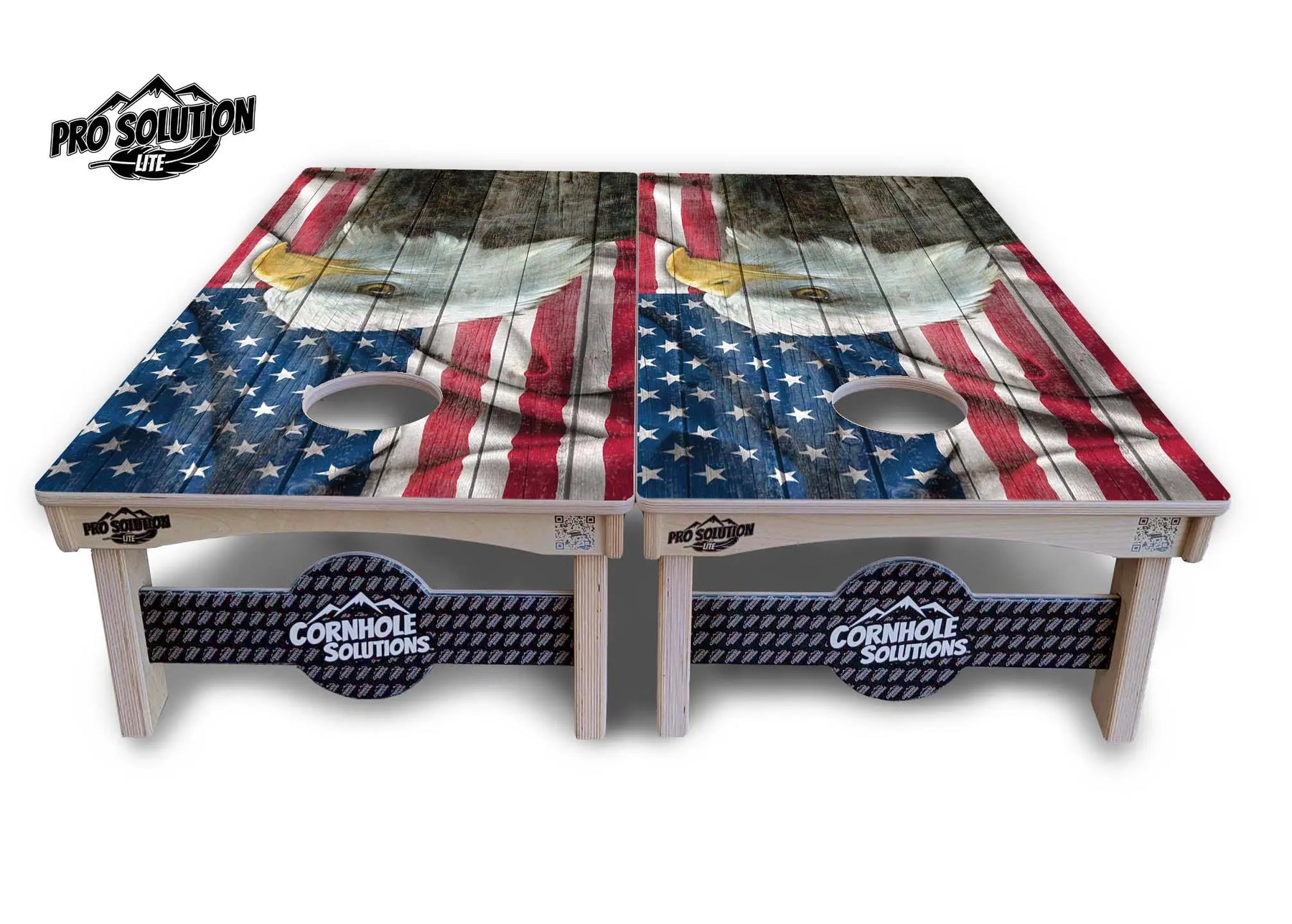 Faded Eagle Flag Cornhole Boards - Pro Solution Lite Series by Cornhole Solutions, custom cornhole board detail photo 4