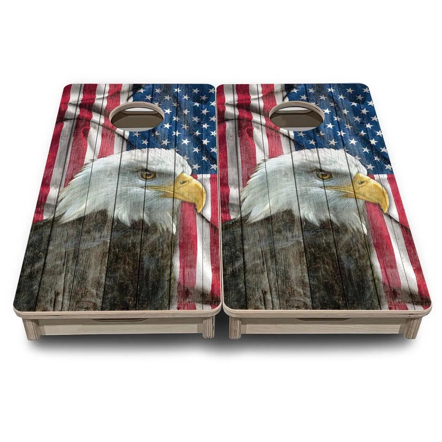 Faded Eagle Flag - Mini or Vacation Size Cornhole Boards Cornhole Solutions