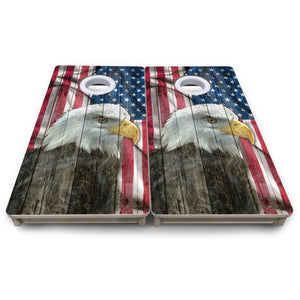 Faded Eagle Flag - Mini or Vacation Size Cornhole Boards by Cornhole Solutions, custom cornhole board detail photo 8