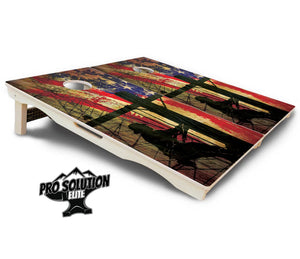 Faded Lineman Flag Cornhole Boards - Pro Solution Elite Series Cornhole Solutions