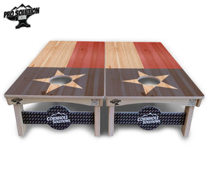 Faded Texas & American Flag Cornhole Boards - Pro Solution Elite Series by Cornhole Solutions, custom cornhole board detail photo 9