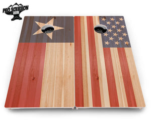 Faded Texas & American Flag Cornhole Boards - Pro Solution Elite Series by Cornhole Solutions, custom cornhole board detail photo 13