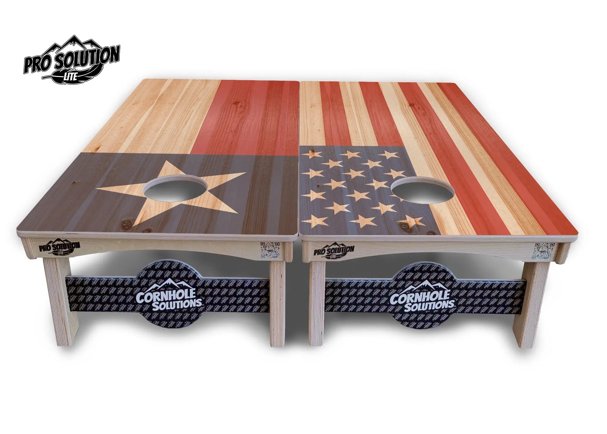Faded USA/TX Flag Cornhole Boards - Pro Solution Lite Series Cornhole Solutions