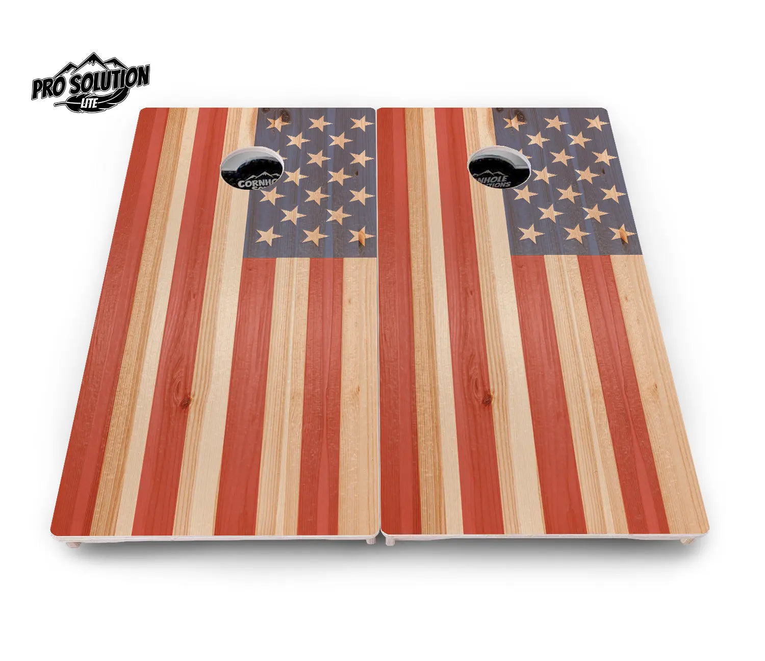 Faded USA/TX Flag Cornhole Boards - Pro Solution Lite Series by Cornhole Solutions, custom cornhole board detail photo 8