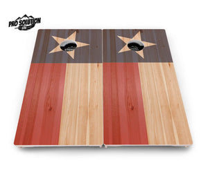 Faded USA/TX Flag Cornhole Boards - Pro Solution Lite Series by Cornhole Solutions, custom cornhole board detail photo 12