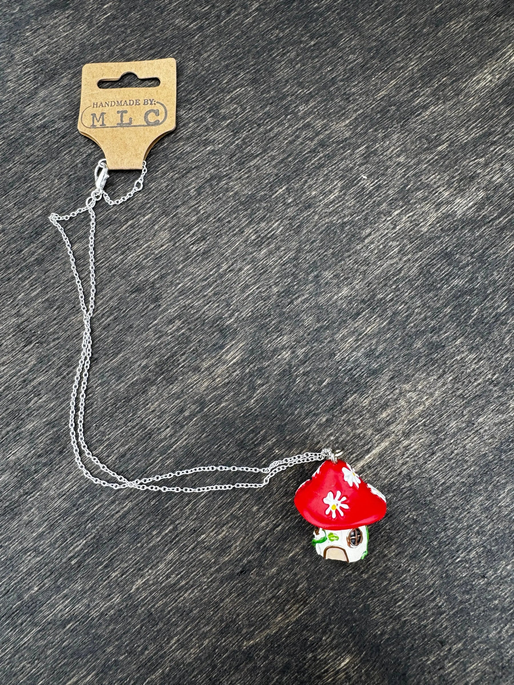 Fairy Cottage Necklace by Mushroom Lady Co, handmade jewelry detail photo 3