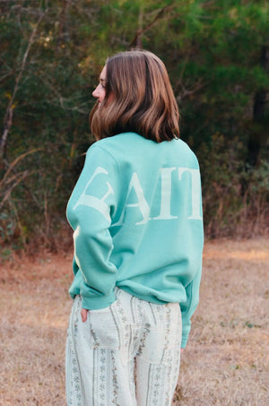 Faith Teal Sweatshirt by Southern Bliss Company, Southern food gift detail photo 3
