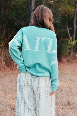 Faith Teal Sweatshirt by Southern Bliss Company, Southern food gift detail photo 4