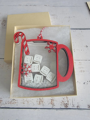 Family Christmas Ornament Hot Chocolate Edition by EverLee Creations, Southern food gift detail photo 2