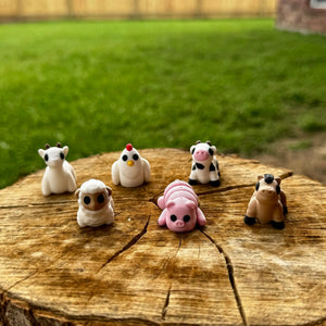 Farm Friends Mini Fidget Toy Bundle | 3D Printed Farm Animal Toys by Mushroom Lady Co, paper gift main product photo