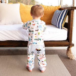 Farm Truck Romper by Seven Lantern Lane, Southern lifestyle apparel detail photo 6