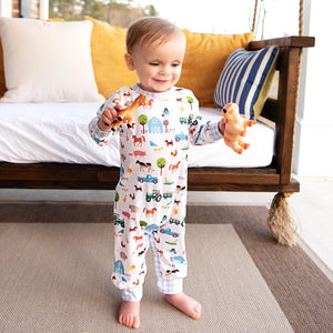 Farm Truck Romper by Seven Lantern Lane, Southern lifestyle apparel detail photo 7