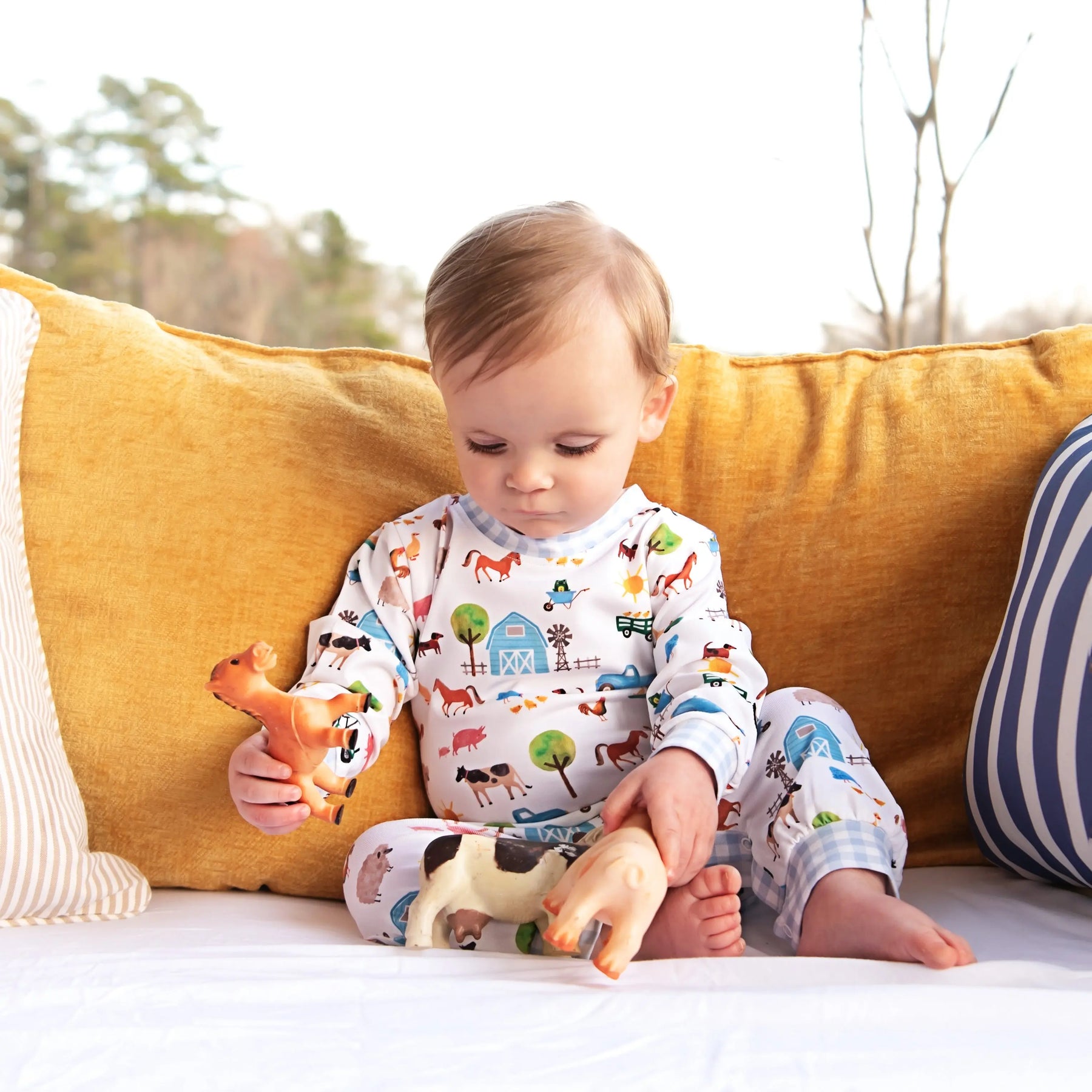 Farm Truck Romper by Seven Lantern Lane, Southern lifestyle apparel detail photo 8