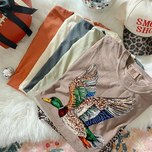 Faux Rhinestone Mallard Duck by Southern Backroad Tees LLC, graphic tee detail photo 3