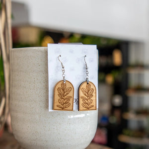 Fiddle Leaf Fig Arched Earrings Still Magnolia