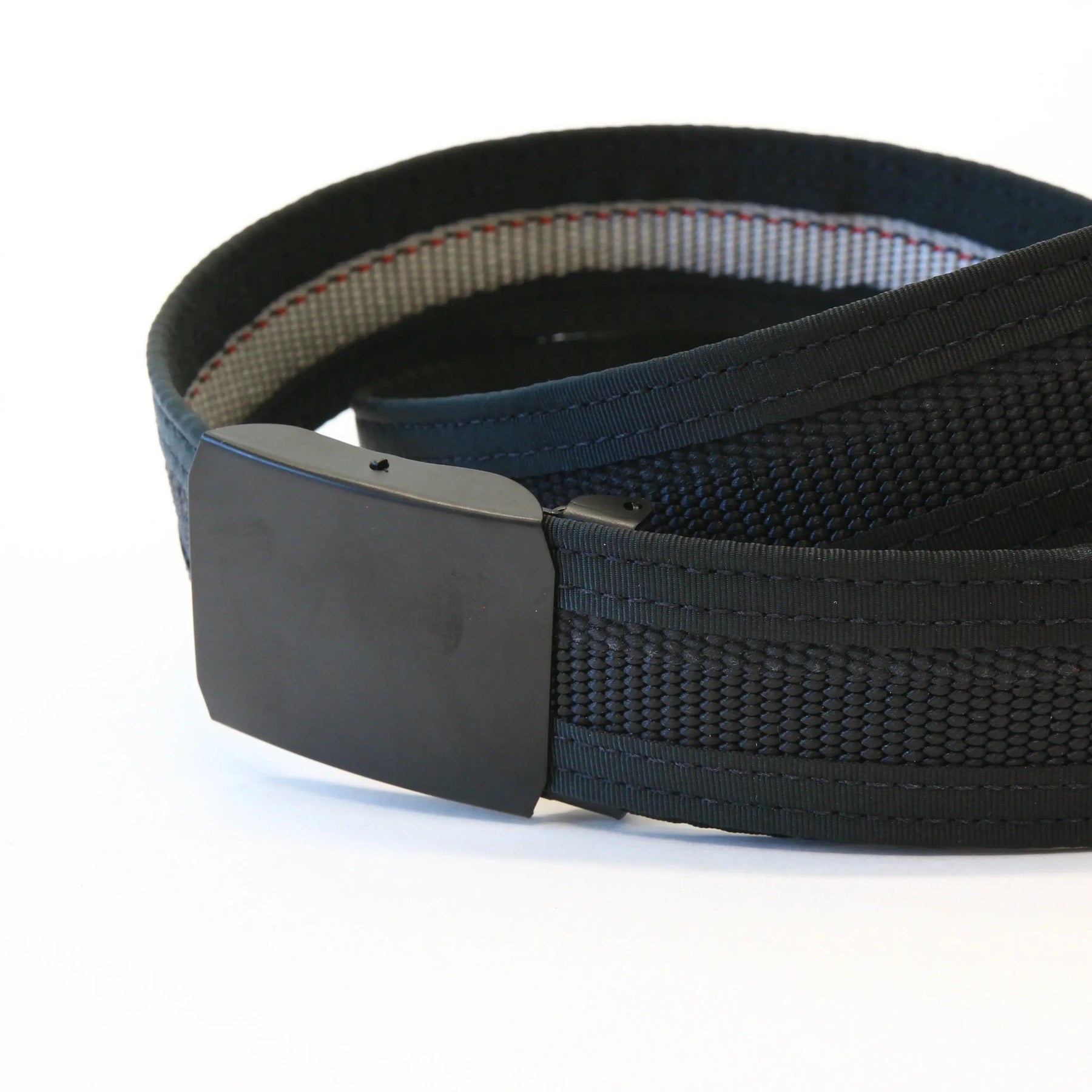 Black fire hose belt with a black buckle